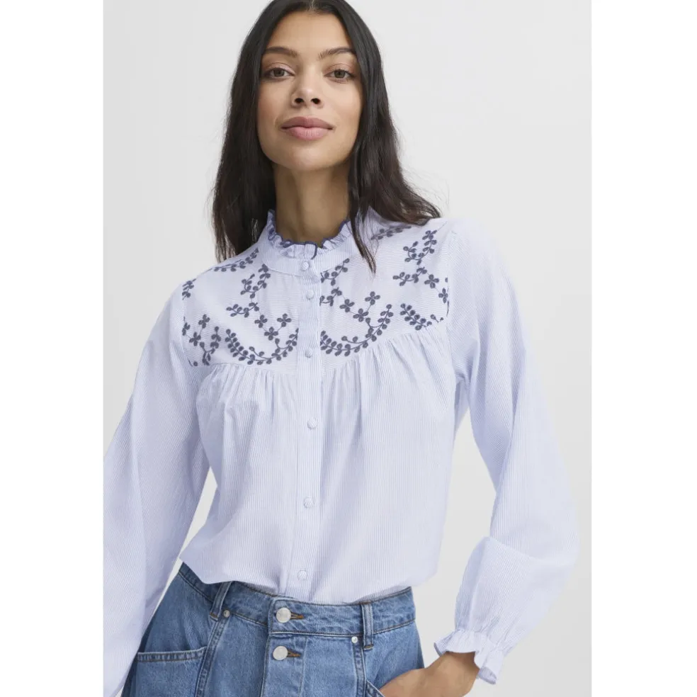 B.YOUNG dame bluse BYIMOGEN - Silver Lake Blue Mix