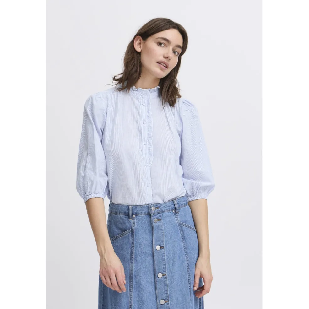 B.YOUNG DAME BLUSE BYIMOGEN - Silver Lake Blue Mix