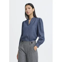 B.Young dame bluse BYXKANTI - Mid Blue Denim