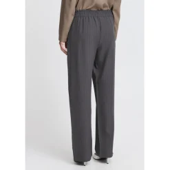 B.YOUNG dame bukser BYMMIDDE - Dark Grey Mel. Pinstripe Mix