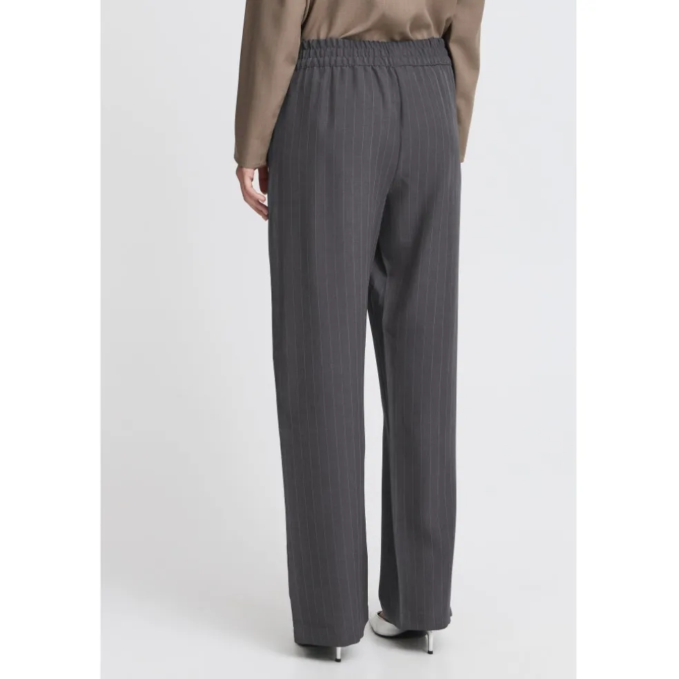 B.YOUNG dame bukser BYMMIDDE - Dark Grey Mel. Pinstripe Mix