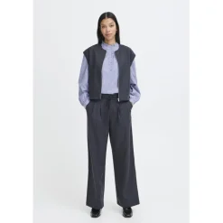 B.Young dame bukser BYXDAYO - dark grey stripes