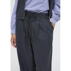 B.Young dame bukser BYXDAYO - dark grey stripes