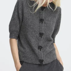 B.YOUNG dame cardigan BYOMEA - Dark grey melange