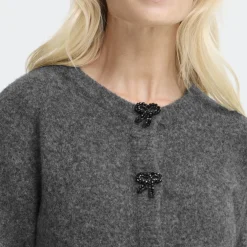 B.YOUNG dame cardigan BYOMEA - Dark grey melange