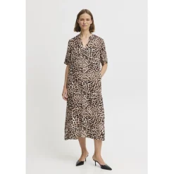 B.YOUNG dame kjole BYMMJOELLA - Birch LEOPARD