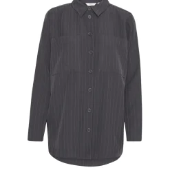 B.YOUNG dame skjorte BYMMIDDE - Dark Grey Mel. Pinstripe Mix