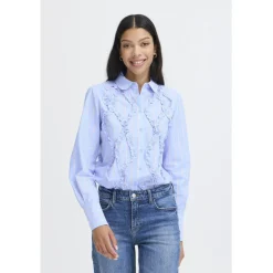 B.young dame skjorte BYXJISOO - Light Blue Stripe