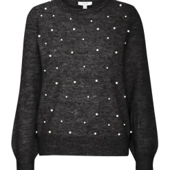 B.YOUNG dame strik BXOKAMA - Dark grey melange