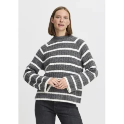 B.YOUNG dame strik BYMARIANNE - Dark Grey Melange Mix