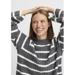 B.YOUNG dame strik BYMARIANNE - Dark Grey Melange Mix