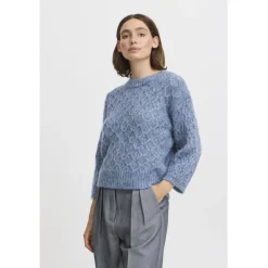 B.YOUNG dame strik BYOMHU - Blue Horizon Melange