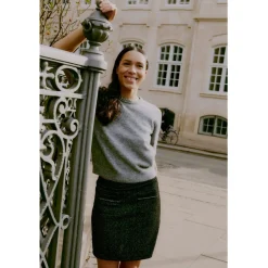 b.young dame striktrøje BYOMEA - Mid Grey Melange