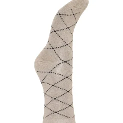 B:YOUNG dame strømper BAWLI - Brown Check Sock