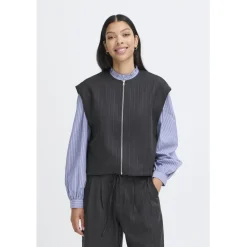 B.Young dame vest BYXDAYO - dark grey pinstripes