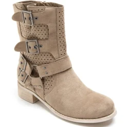 Celine Dame bikerstøvler 9635A - Khaki