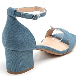 Edera dame stiletter med blokhæl 6894 - Jeans