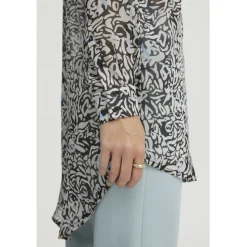 ICHI dame skjorte IHCHIFFY - Sandshell Black Leo