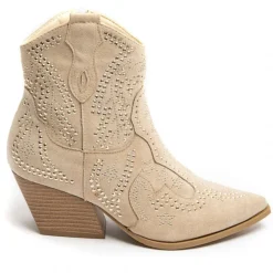 Jacqueline dame cowboystøvler 9676A - Beige