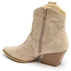Jacqueline dame cowboystøvler 9676A - Beige