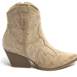 Jacqueline dame cowboystøvler 9676A - Kaki