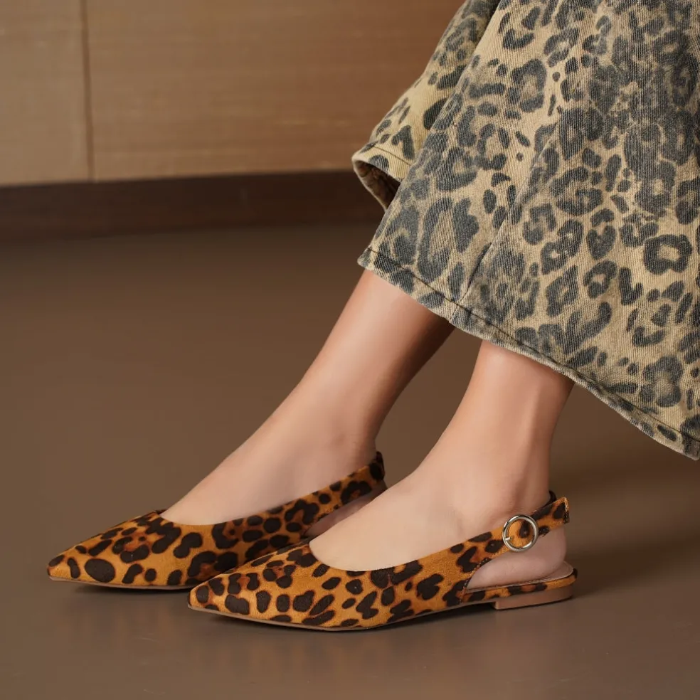 Josette dame slingback ballerina sko 77-585 - Leopard