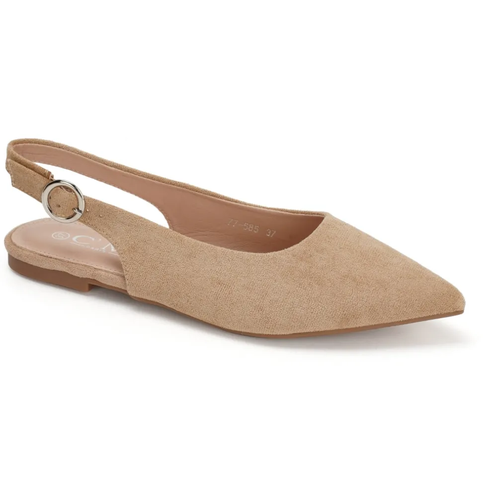 Josette dame slingback ballerina sko 77-585 - Kaki