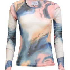 LIBERTÉ dame bluse MESH - BLUE PEACH GOLD MARBLE