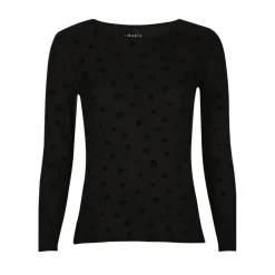 LIBERTÉ dame bluse MESH - Black flock leo