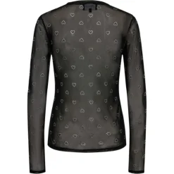 LIBERTÉ dame bluse MESH - BLACK HEART DIAMOND DOT