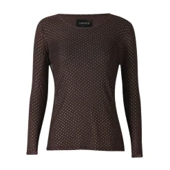 LIBERTÉ dame bluse MESH - DARK BROWN GOLD DOT