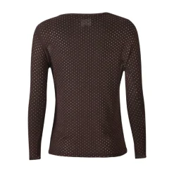 LIBERTÉ dame bluse MESH - DARK BROWN GOLD DOT