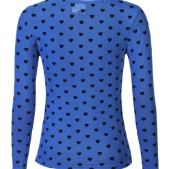 LIBERTÉ dame bluse MESH - ELECTRIC BLUE BLACK FLOCK HEART