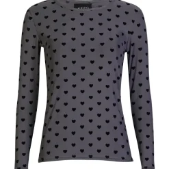 LIBERTÉ dame bluse MESH - GREY BLACK FLOCK HEART