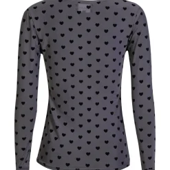 LIBERTÉ dame bluse MESH - GREY BLACK FLOCK HEART