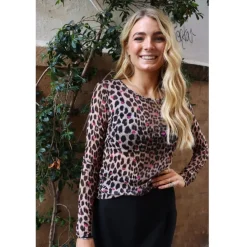 LIBERTÉ dame bluse MESH - LUX LEO RASBERRY HEART