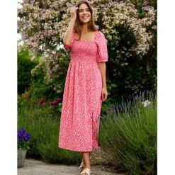 Liberté kjole gro - Pink Flower