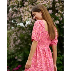 Liberté kjole gro - Pink Flower