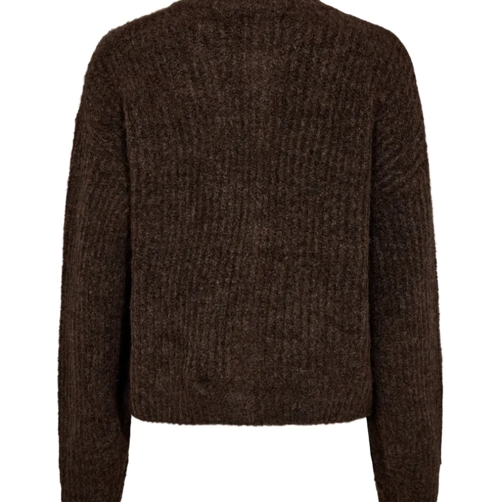 Liberte dame cardigan FRO O-NECK - Chocolate