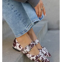 Livia dame ballerina sko 9725 - Cow