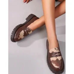 Louisa dame loafers QP55-10 - Brown Pattern