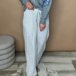 Lululia Dame Bukser LuChloe 62671 - Light Grey/White