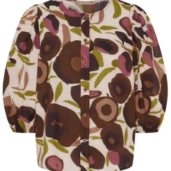 Marta du Chateau dame bluse MdcEvelina 58130M - Brown Print