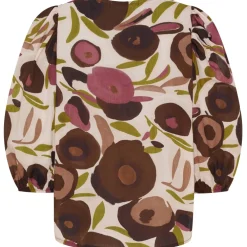 Marta du Chateau dame bluse MdcEvelina 58130M - Brown Print