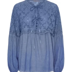 Marta Du Chateau dame bluse MdcAurora - Jeans Cold Wash