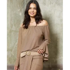 Marta Du Chateau dame bluse mdcAlexandra 6139 - Camello