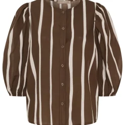 Marta du Chateau dame bluse MdcEvelina 58130M - Brown Stripe