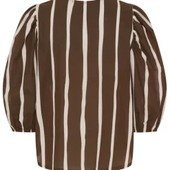 Marta du Chateau dame bluse MdcEvelina 58130M - Brown Stripe