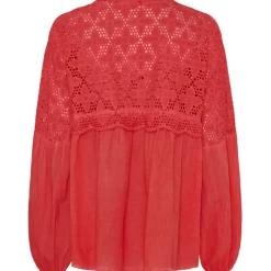 Marta Du Chateau dame bluse MdcAurora - Rosso Cold Wash