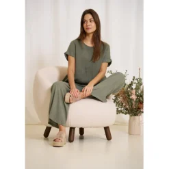 Marta Du Chateau dame bluse MdcNatalie 83893 - Military2828